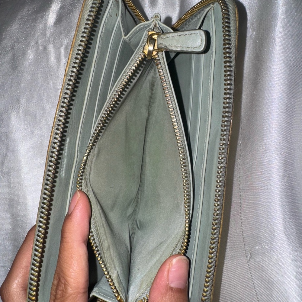 Miu Miu Khaki Beige Crocodile Embossed Long Zip Wallet (relist) - Picture 13 of 16